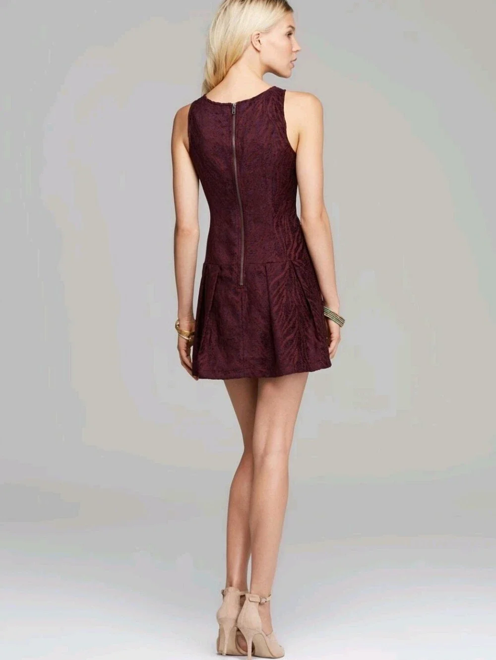 Free People Chenille Zebra Drop Waist Dress